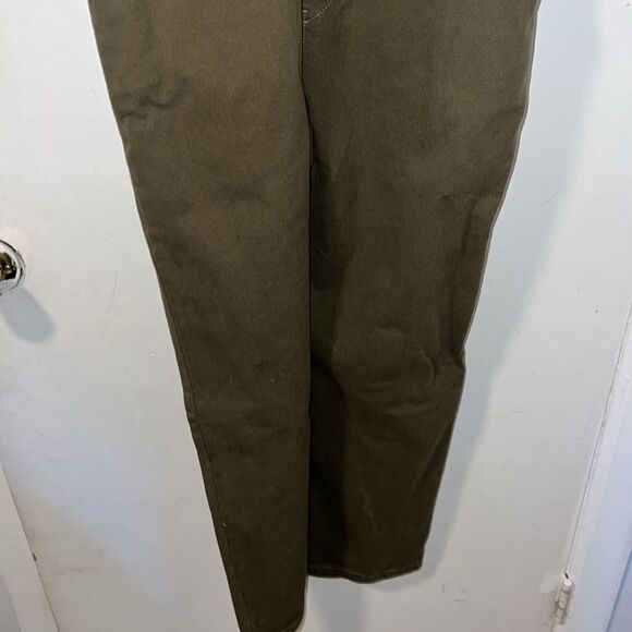 LILI SIDONIO x MOLLY BRACKEN Olive Green Denim Overalls-OSFM NEW! - Picture 4 of 8